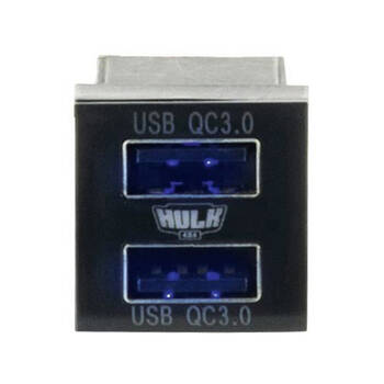 Hulk Toyota New Square Dual QC3 USB Socket 12V Blue Illumination
