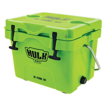 Hulk Portable Ice Cooler Box with Stainless Steel Carry Handle 15L Green