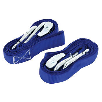 2pc Hulk Motorcycle Cambuckle Tie Down Straps 35mm x 2.27m Blue
