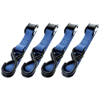 4pc Hulk Cambuckle Secure Locking Adjustable Tiedown Straps Blue