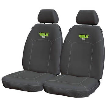 Hulk Universal Heavy Duty Waterproof Canvas Seat Covers Front Grey