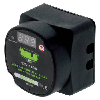 Hulk Dual Battery LED Display VSR & Vehicle Voltmeter 12V Black