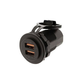 10pc Hulk Fast Charging Dual Vehicle USB Socket Set 29mm Black