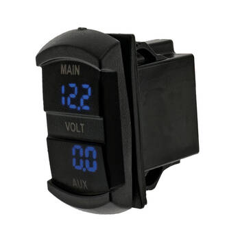 Hulk Switch Size Dual Digital Vehicle Voltmeter Blue Illumination