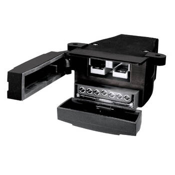 Hulk 7 Pin Flat Camper Trailer Socket With 50A Connector Black