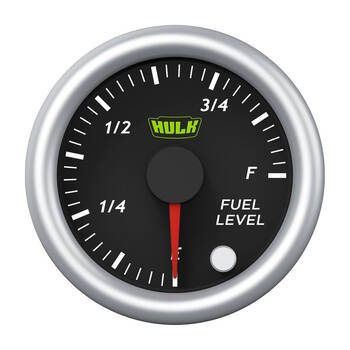 Hulk Pro Fuel Level Gauge w/ Built-In Ohm Converter 52mm Black/Silver