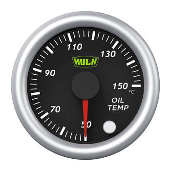 Hulk Pro Oil Temperature Gauge 50-150 Degrees 52mm Black/Silver