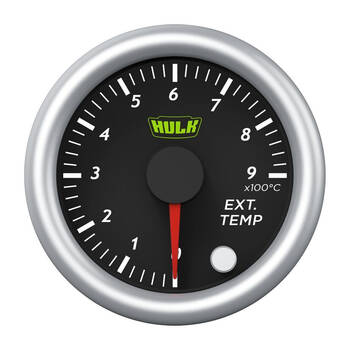 Hulk Pro Exhaust Temp Gauge 0-900 Degrees Celcius 52mm Black/Silver