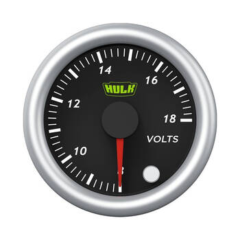 Hulk Pro Vehicle Voltage Analogue Gauge 8-18V 52mm Black/Silver
