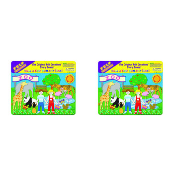 2x Felt Creations Zoo Theme Kids/Children Fabric Art Kit 3y+