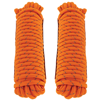 2pk Hulk 4x4 Durable 15m Hi-Vis Reflective Rope - Orange