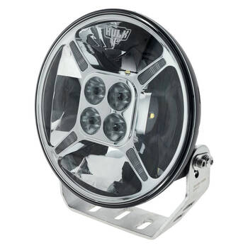 Hulk Pro Round LED Driving Light w/ Front Position Lamp 9inch Chrome Fascia