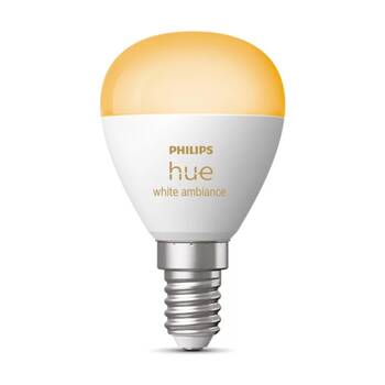 Philips Hue Luster E14 Compact White Ambient Smart Lightbulb 5.1W