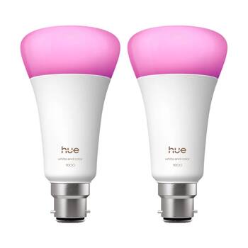 2PK Philips Hue White/Colour Ambience 1600lm A67 E27 Smart LED Lightbulb 15W