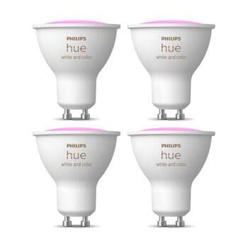 4PK Philips Hue White/Colour Ambience GU10 V3 Smart Lightbulb 5.7W