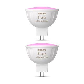 2PK Philips Hue White/Colour Ambience MR16 Smart LED Lightbulb 5.0W