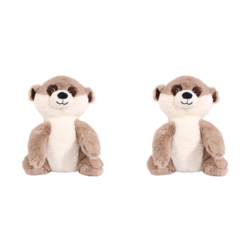 2PK Splosh Toasty Hugs Milo Meerkat Soft Plush 35cm Toy Baby 0+ Brown