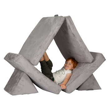 Huddle Kids Foam Modular Play Couch Grey