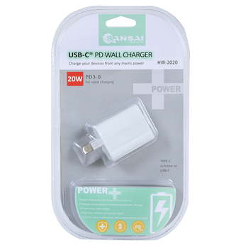 Sansai USB-C PD Wall Charger Power Point Adaptor 20W White