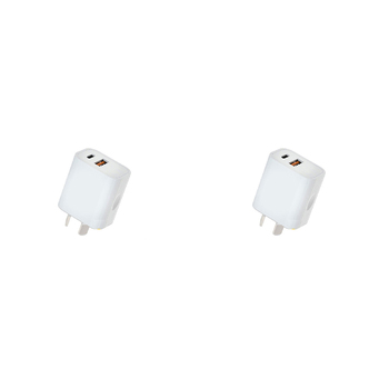 2PK Sansai 20W USB A & C Compact Wall Charger Plug Adapter - Assorted