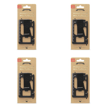 4PK HardwareLab Stainless Steel Money Clip Multi-Tool Camping/Hiking - Black
