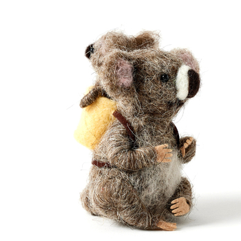 Jiggle & Giggle Wool/Polyfoam Marley Felt Koala & Baby Figurine Grey 9cm