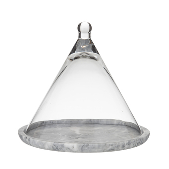 Davis & Waddell Nuvolo Marble Conical Dome 25x25cm - Grey/Clear