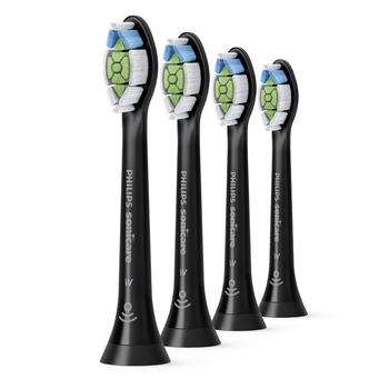 4pc Philips Sonicare Optimal White Brush Heads For Sonicare Click-On Handles Black