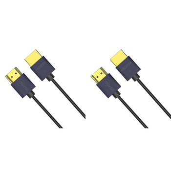 2PK Cruxtec Ultra-thin HDMI 2.1 8K Male to Male Cable 1m - Black