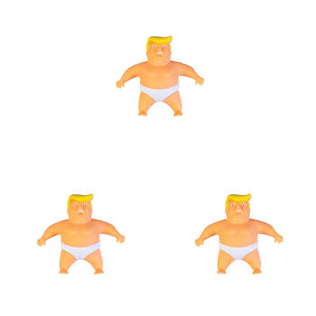 3PK Stretchy Donald Toy Novelty Compact Design Multi-Coloured Stress Relief 