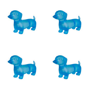 4PK Smooshos Super Squeeze Dachshund Soft Compact Multi-Coloured Squishy Toy Assorted