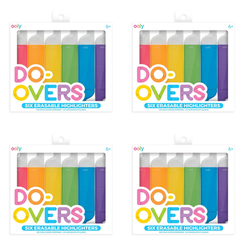 4x 6pc Ooly Do-Overs Erasable Highlighter Dual-Ended Pen Set