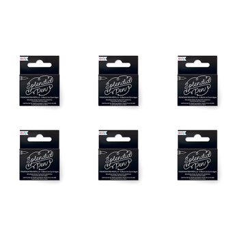 6x 5pc Ooly Splendid Fountain Pen Refill Ink Cartridges - Black