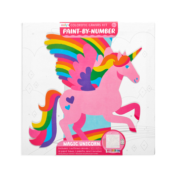 Ooly Colourific 30cm Canvas Kit Paint By Number Unicorn 8y+