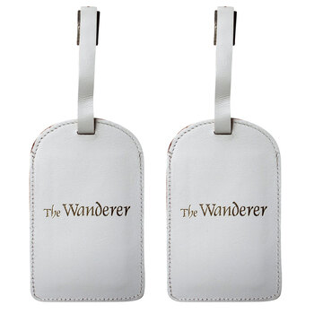 2PK LVD Leather 20cm Luggage Bag Tag Wander Travel Accessory - White
