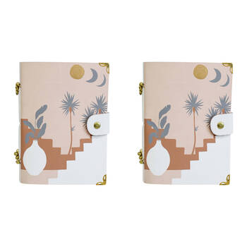 2PK LVD Leather Notebook Writing Stationery 18x13cm - Morroc Moon