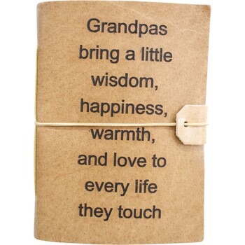LVD Grandpas Love Leather/Paper 18cm Notebook - Brown