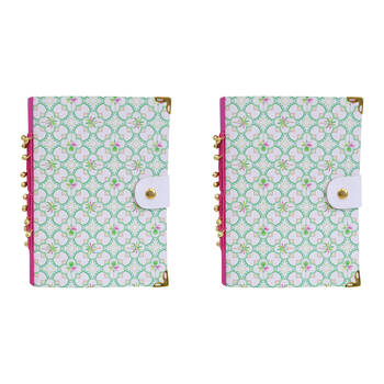 2PK LVD Leather Notebook Writing Stationery 18x13cm - Moroccan Mojito