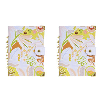 2PK LVD Leather Cover Paper Notebook Writing Journal 18x13cm Floral Paloma