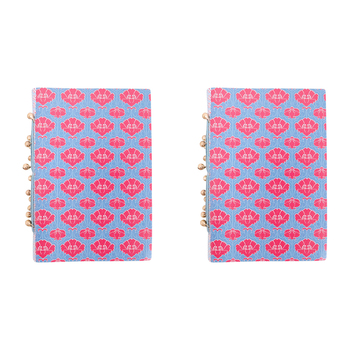 2PK LVD Recycled Leather Note Book Saria Stylish Hard Cover Journal/Diary