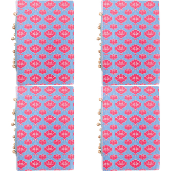 4PK LVD Recycled Leather Note Book Saria Stylish Hard Cover Journal/Diary