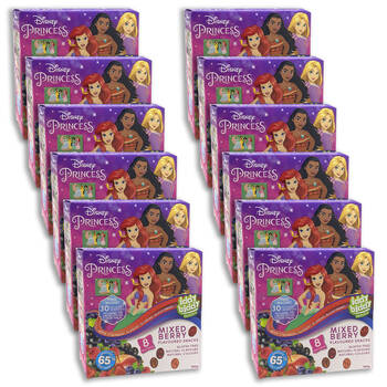 12x 8pc Iddy Biddy Disney Princess Mixed Berry Gummies Snack Pack