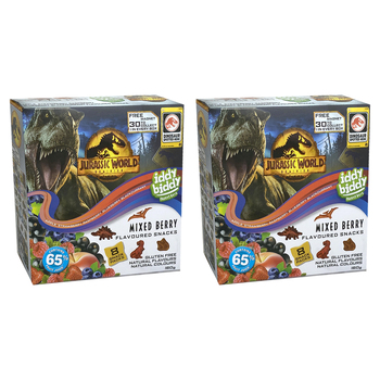 2x 8pk Iddy Biddy Jurassic World Mix Berry Snack
