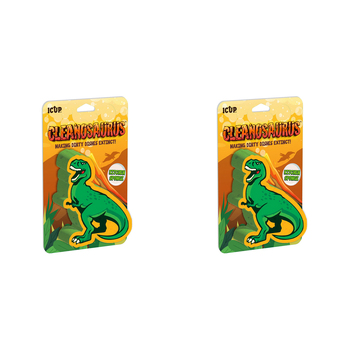 2PK iCUP Inc Cleanosaurus 11cm Kitchen Dishwashing Sponge - Green