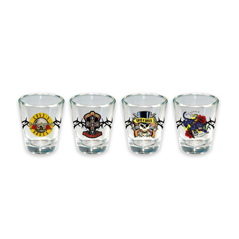4pc Icup Inc Guns N' Roses Liquor Drinking Shot Glass Set
