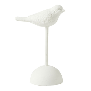 Pilbeam Living Iron Birdy Sculpture Home Decor White 19cm