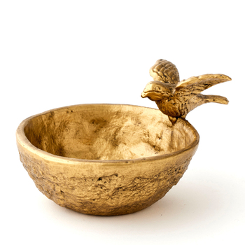 Pilbeam Living Iron Swallow Trinket Bowl Home Decor Gold 16cm