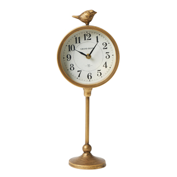 Pilbeam Living Finch Metal Clock Home Decor - Antique Gold