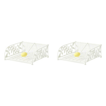 2PK Pilbeam Living Metal Limetta Napkin Holder Home Decor - White/Lemon