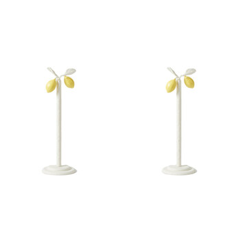 2PK Pilbeam Living Metal Limetta Paper Towel Holder Home Decor - White/Lemon